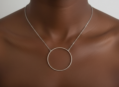 Colgante minimalista geométrica con circulo de acero