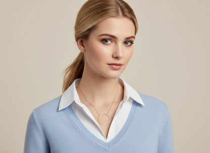 Colgante minimalista geométrica con circulo de acero