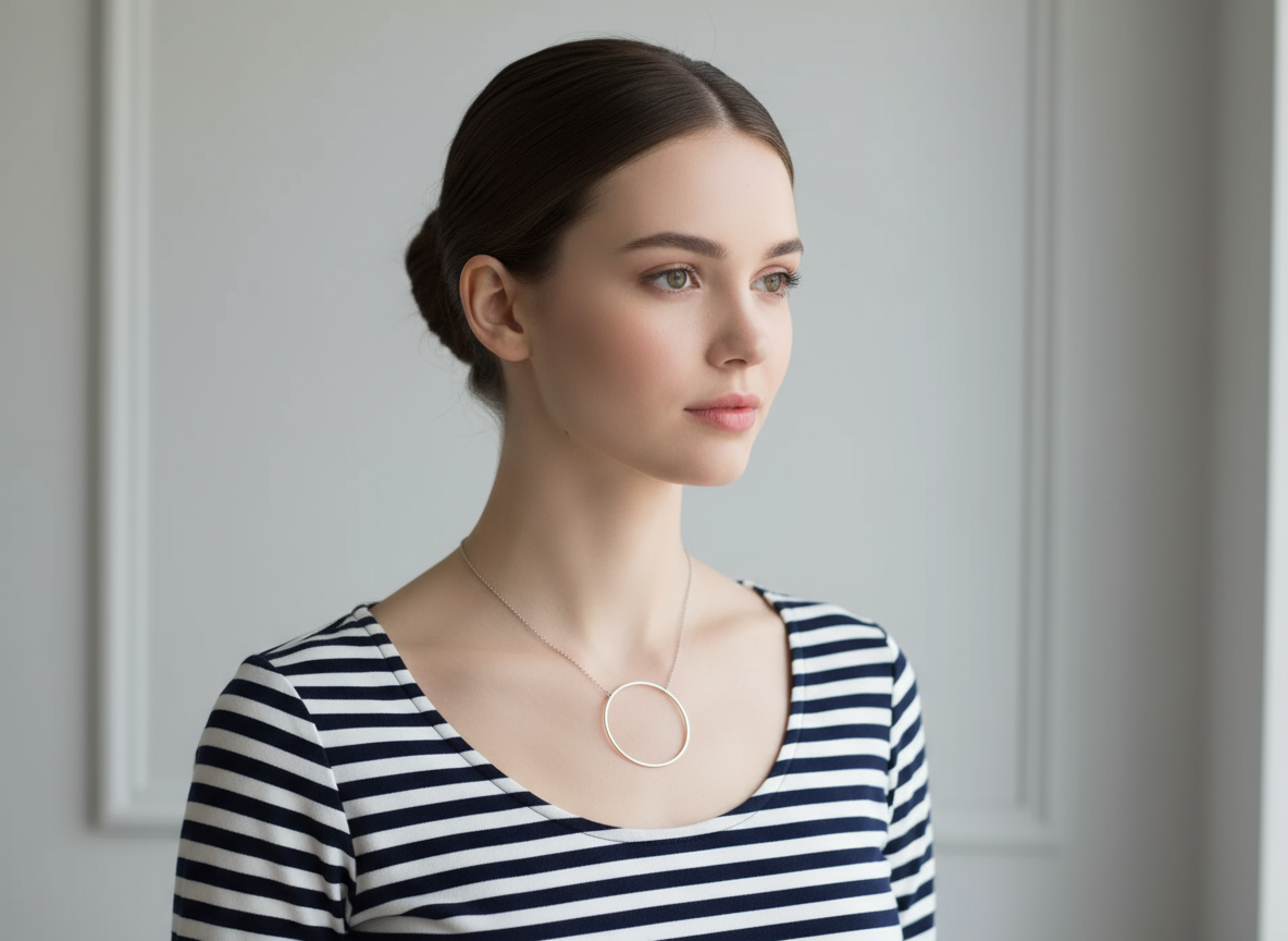 Colgante minimalista geométrica con circulo de acero