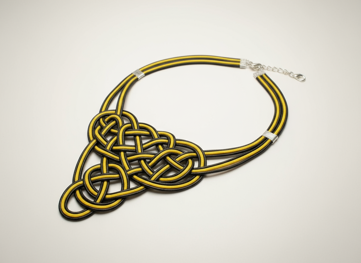 collar  de cuero con nudo celta 