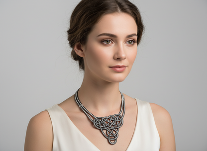 collar  de cuero con nudo celta 