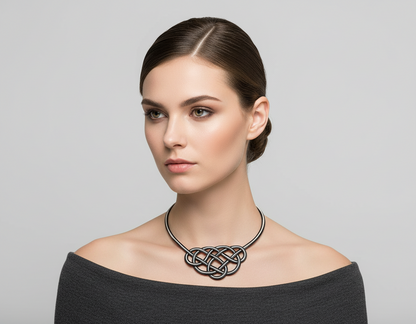 Collier en cuir noué en trois couleurs personnalisables