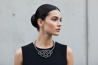 Knotted leather necklace in three customizable colors