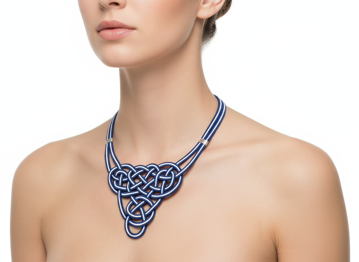 collar  de cuero con nudo celta 