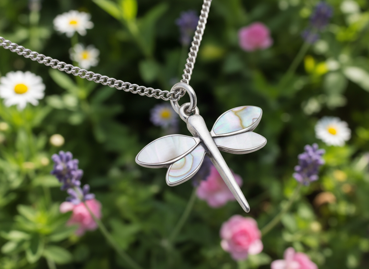 Colgante con una libélula minimalista