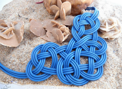 Leather necklace with braided celtic knot for women.