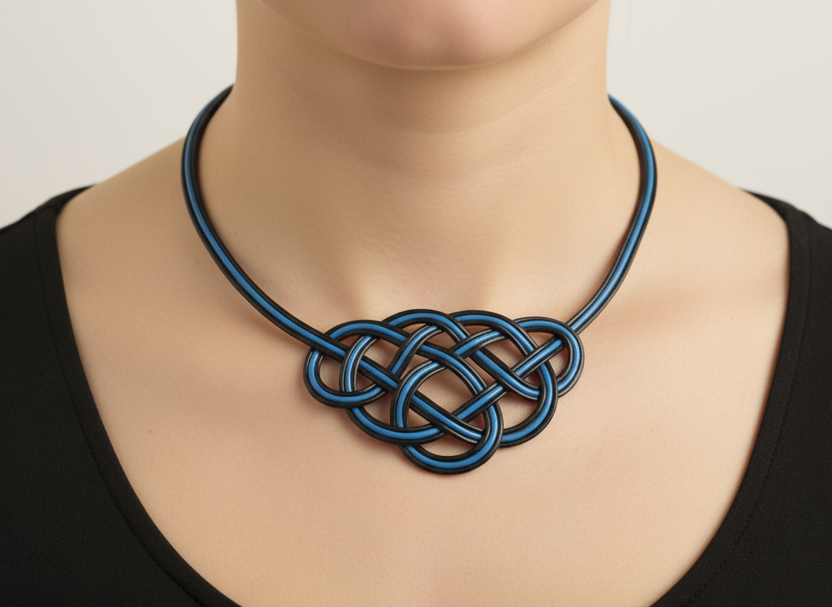 Collier en cuir noué en trois couleurs personnalisables