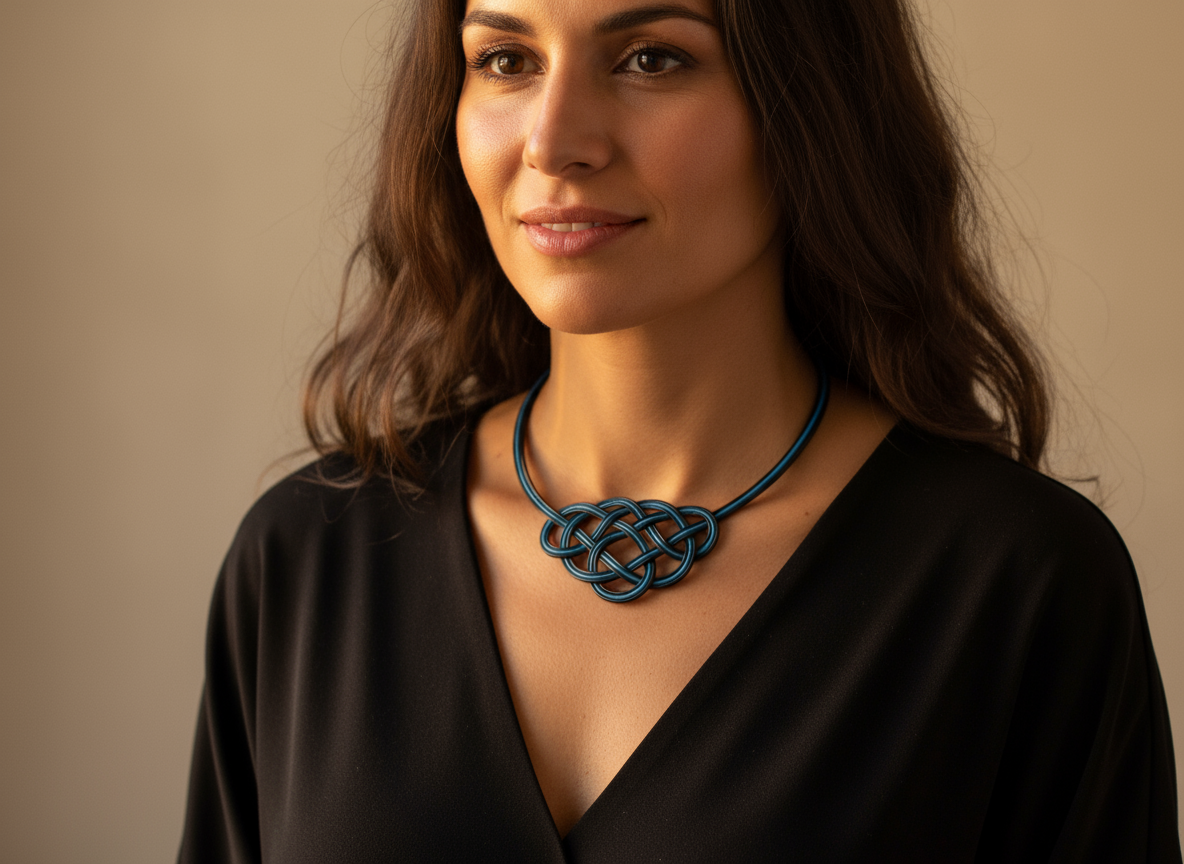 Collier en cuir noué en trois couleurs personnalisables