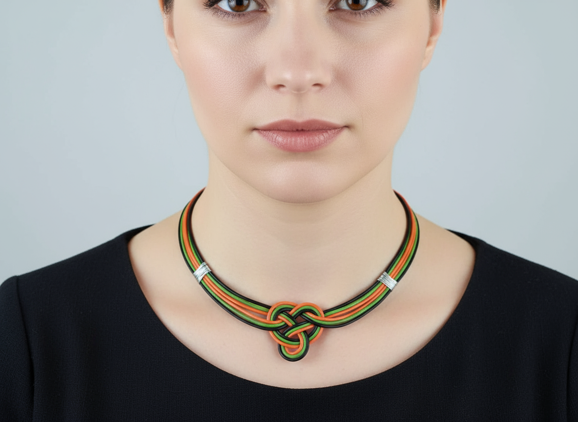 Collar con nudo celta corazón