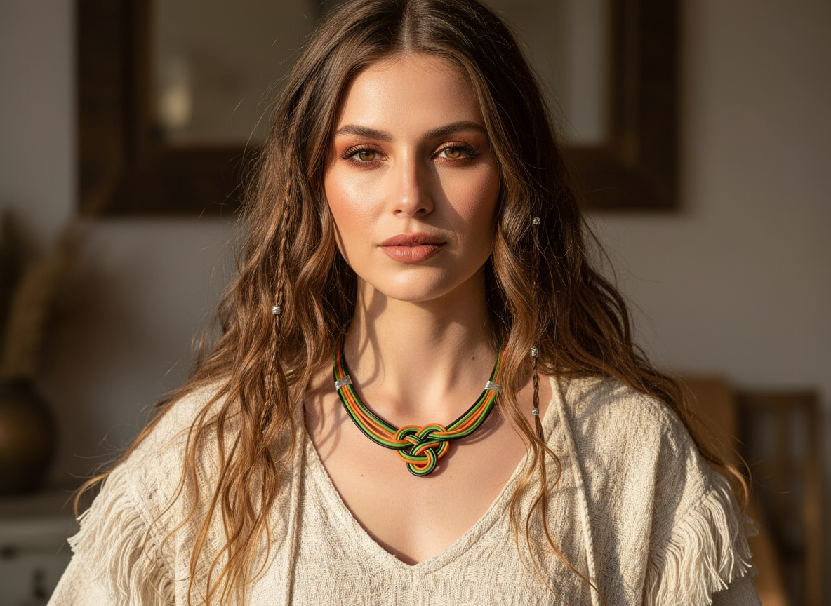 Collar con nudo celta corazón