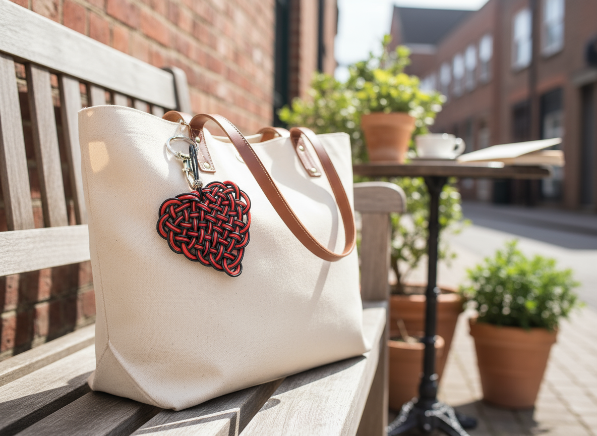 charm para bolso con forma de corazón