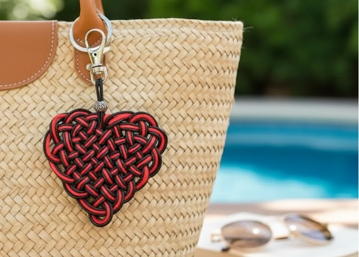 charm para bolso con forma de corazón