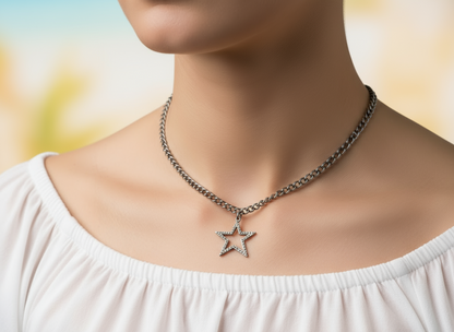 Colgante con estrella asimétrica color grafito