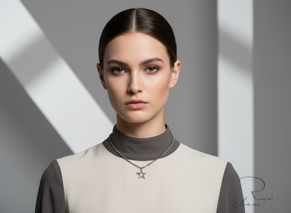 Colgante con estrella asimétrica color grafito