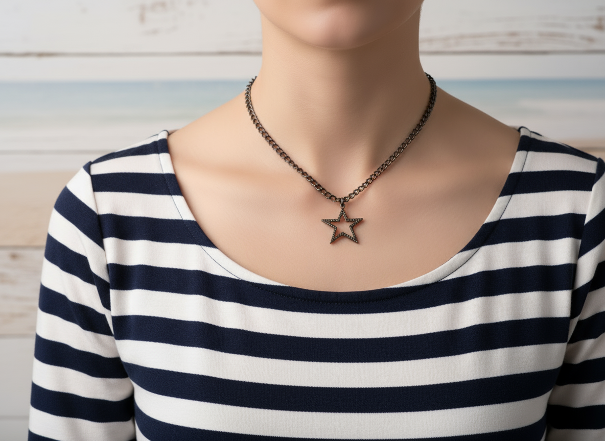 Colgante con estrella asimétrica color grafito