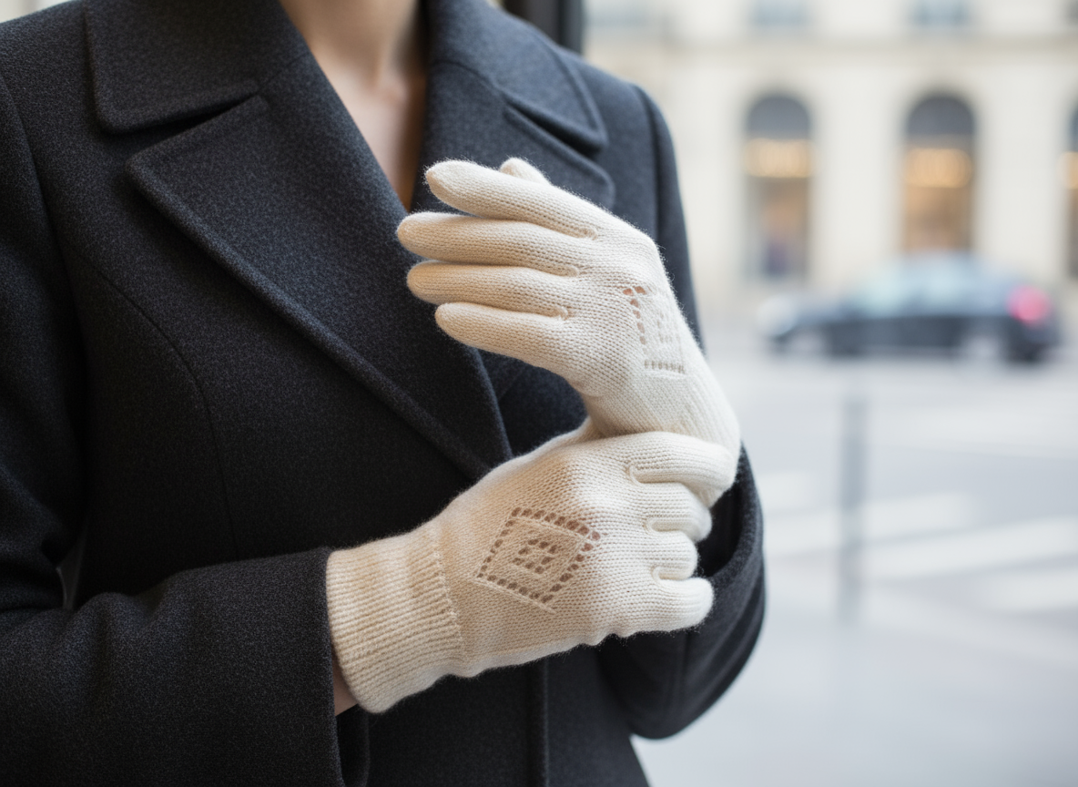 Modèle avec instructions pour tricoter des gants de laine sans couture