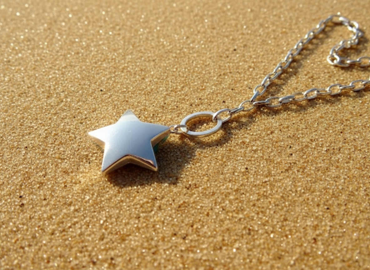 étoile bleue et argentée