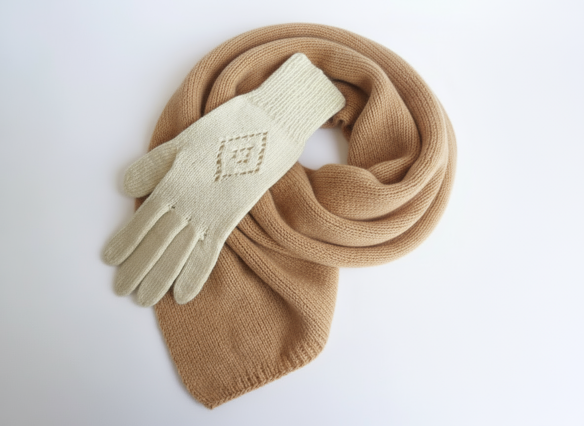 Modèle avec instructions pour tricoter des gants de laine sans couture