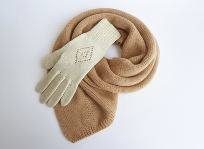 Modèle avec instructions pour tricoter des gants de laine sans couture