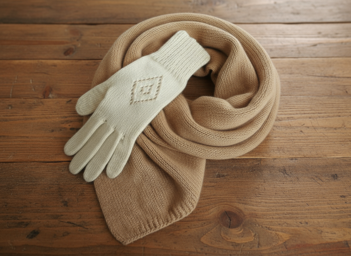 Modèle avec instructions pour tricoter des gants de laine sans couture