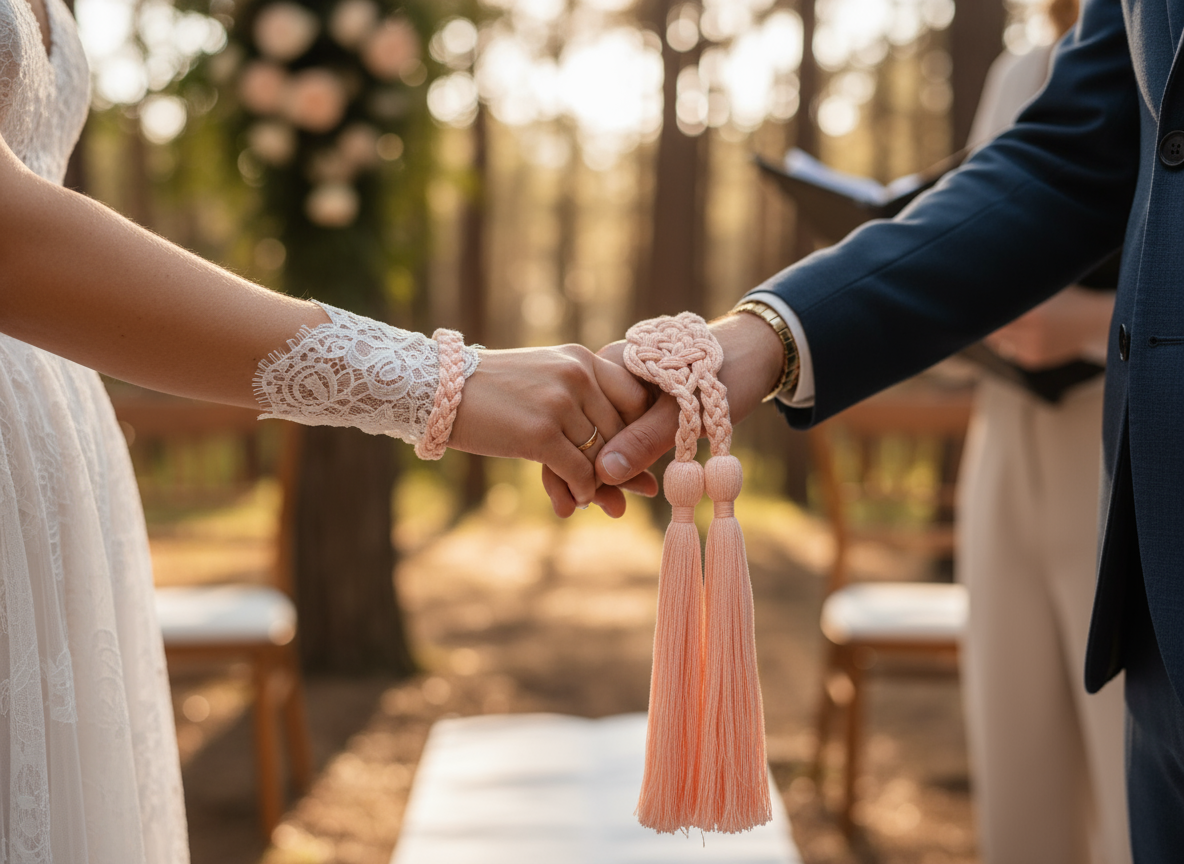 Cordón símbolo celta del amor eterno para bodas. Handfasting cord