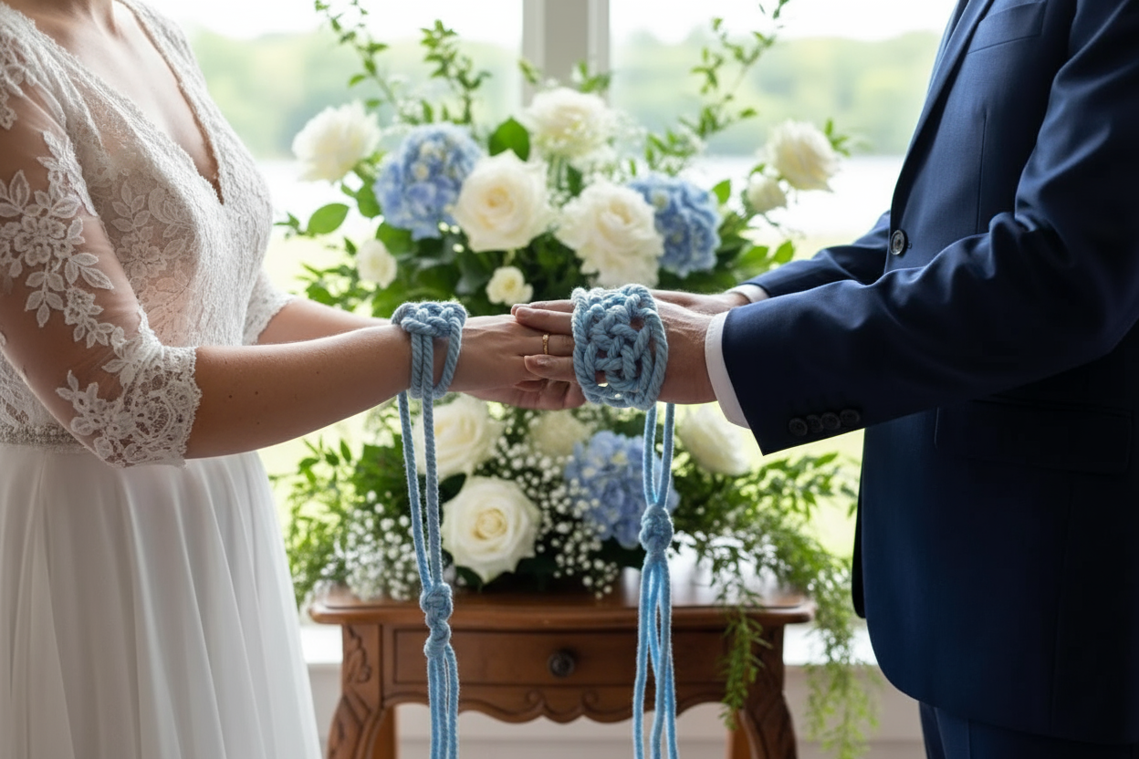 handfasting cord. Cordón rito unión de manos para bodas . Raquel Jiménez Artesanía