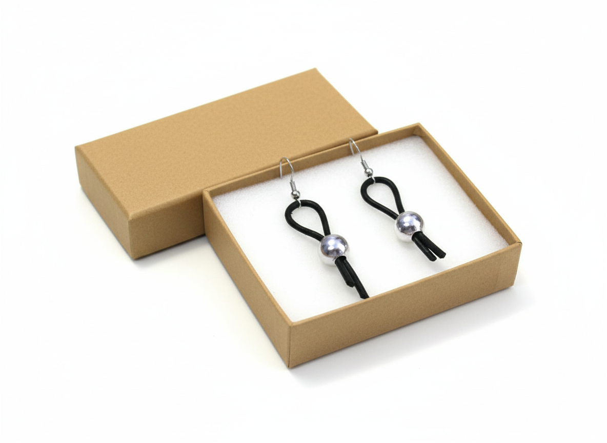 Long leather and silver earrings for personalized boho and hippie style