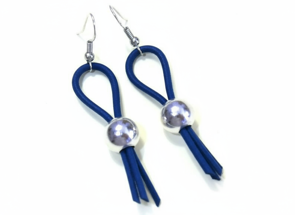 Pendientes largos de cuero y plata para estilo boho y hippie personalizados