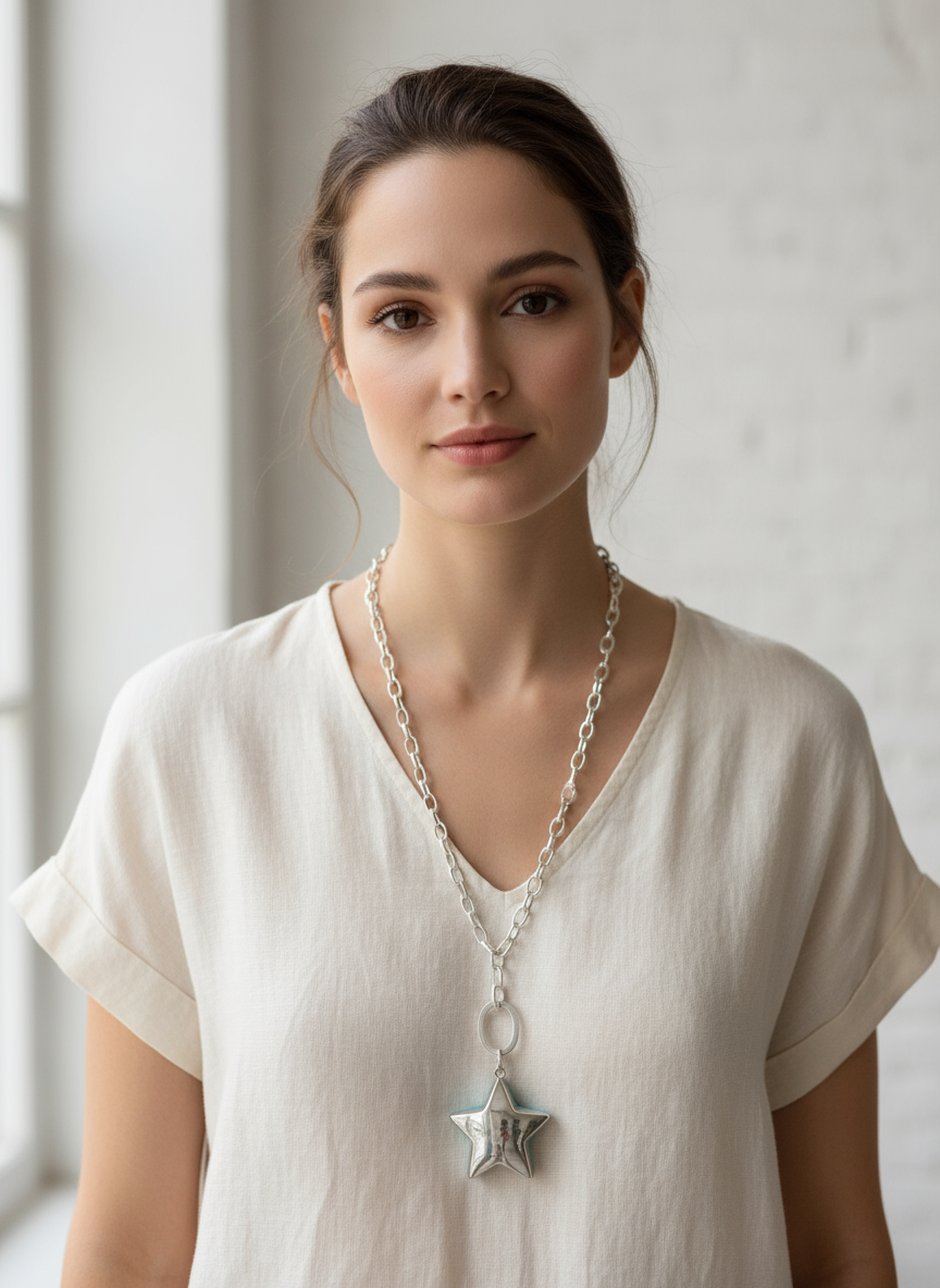 étoile bleue et argentée