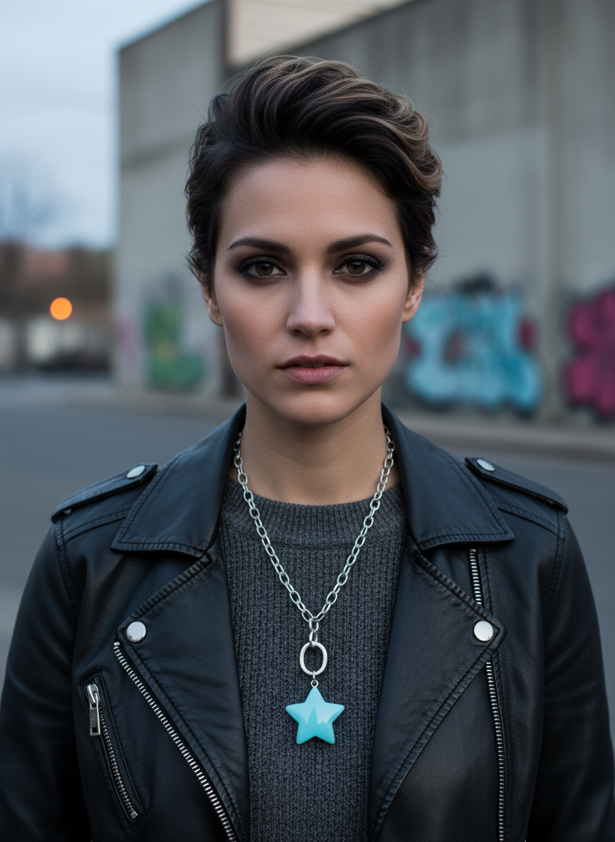 étoile bleue et argentée