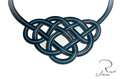 Knotted leather necklace in three customizable colors