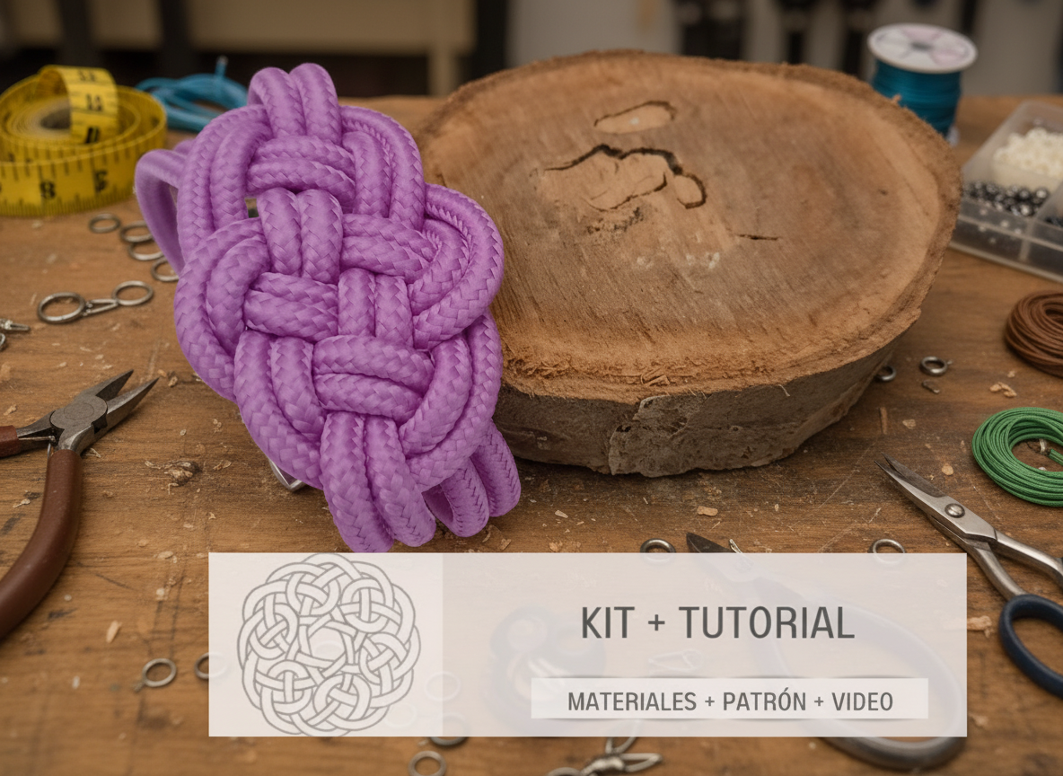 Kit y tutorial con materiales para pulsera de macramé