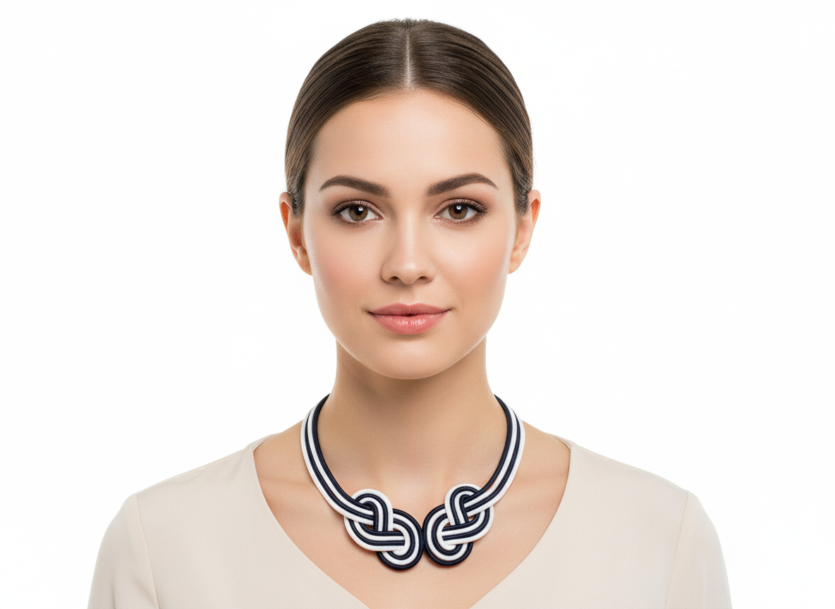 Kit collier, matériaux et tuto pour collier noeud marin en macramé