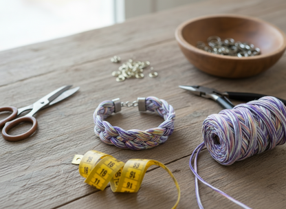 Kit et tuto pour bracelet fil tressé multicolore