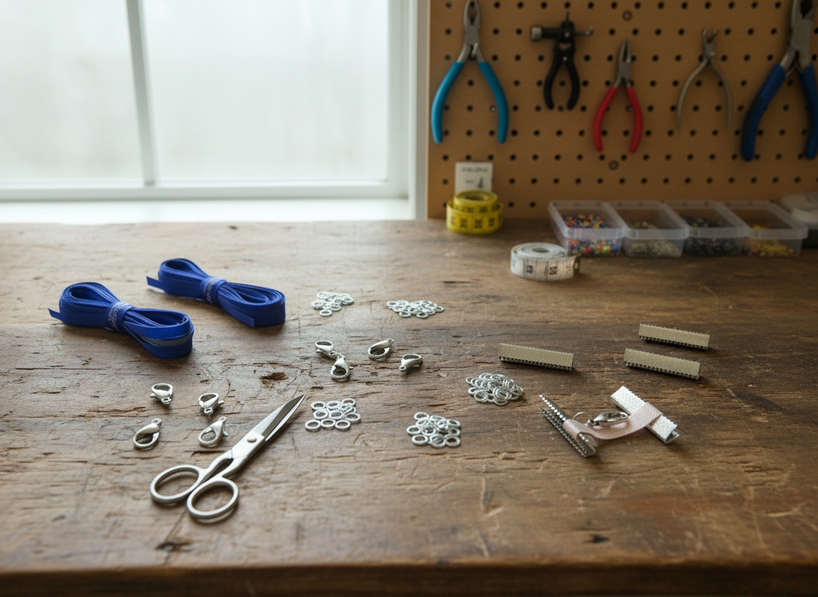 Kit and tutorial with materials to make a macramé sailor knot bracelet
