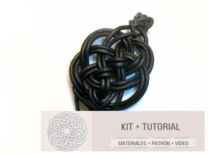 kit con materiales y tutorial para hacer pulsera nudo celta del amor eterno