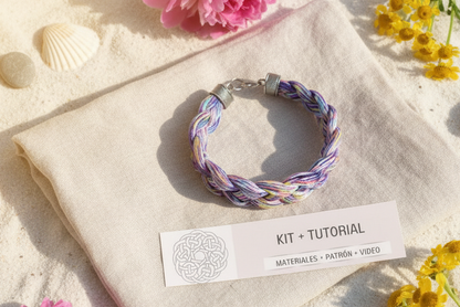 Kit et tuto pour bracelet fil tressé multicolore