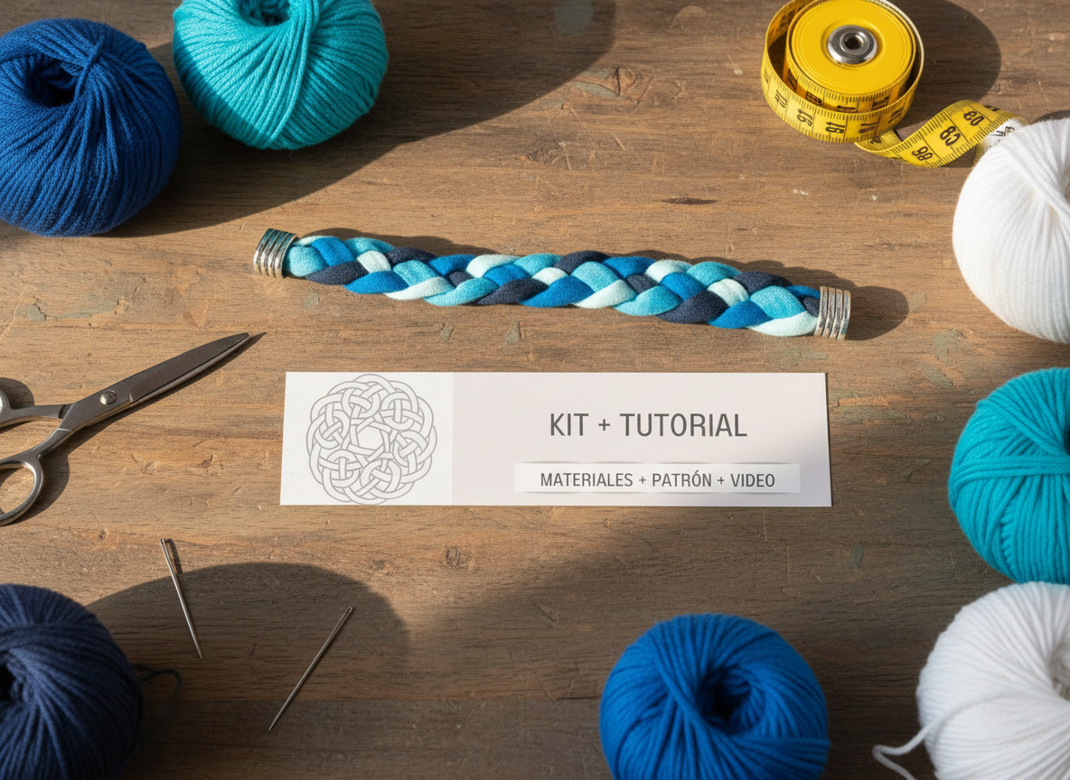 Kit  con instrucciones para hacer una pulsera trenzada facil