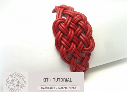 Kit pour fabriquer un bracelet en cuir celtique, instructions et matériel