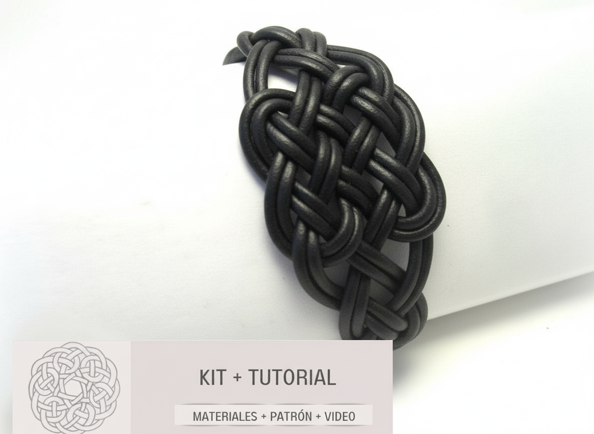 Kit pour fabriquer un bracelet en cuir celtique, instructions et matériel
