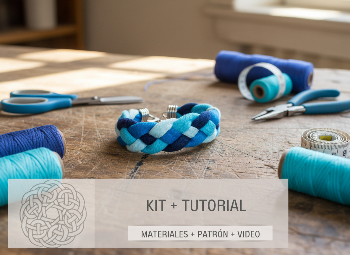 Kit  con instrucciones para hacer una pulsera trenzada facil