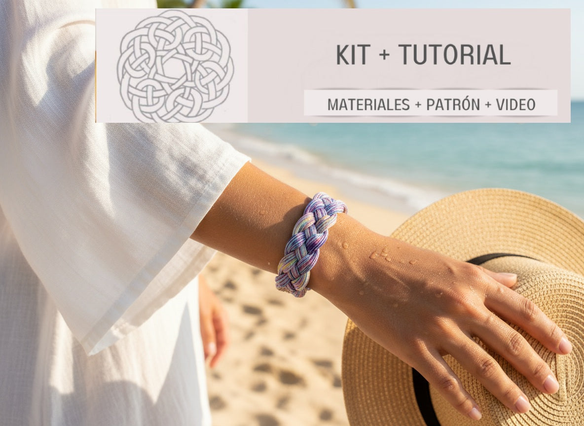Kit  con instrucciones para hacer una pulsera trenzada facil