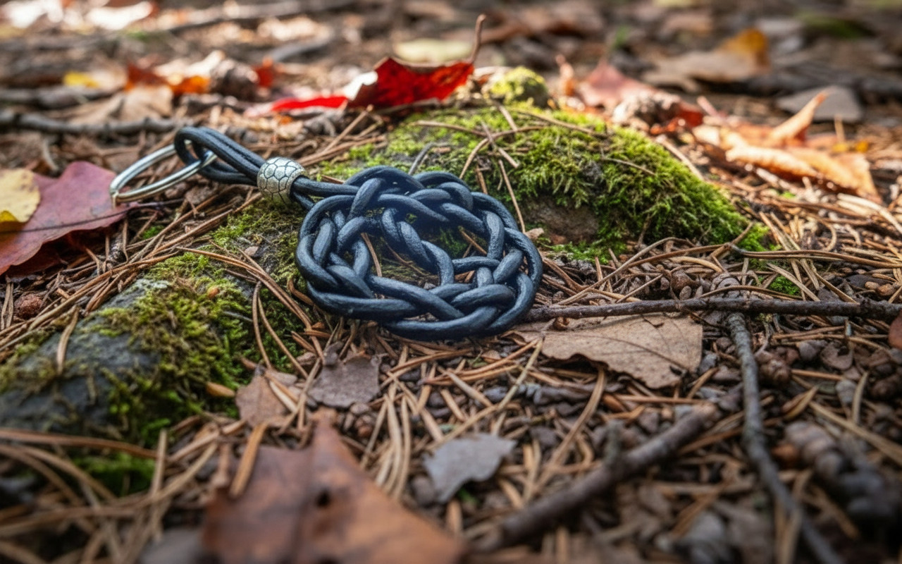Llavero de cuero con símbolo celta árbol de la vida