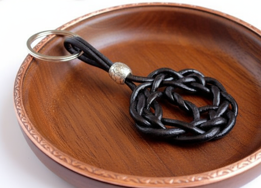 Llavero de cuero con símbolo celta árbol de la vida