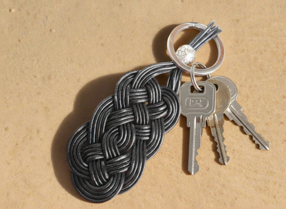 Llavero de cuero con nudo celta infinito para hombre y mujer, colgante para bolso con nudo celta,