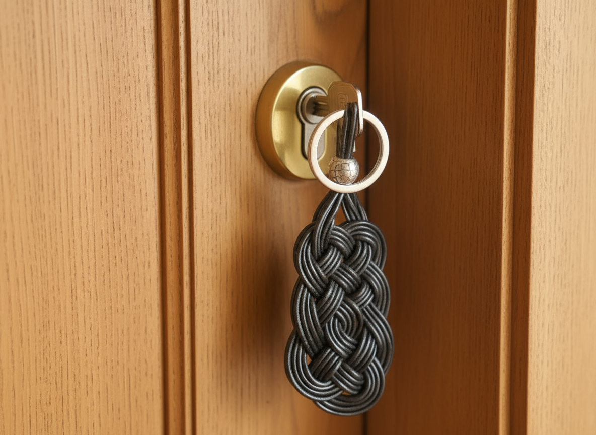 Llavero de cuero con nudo celta infinito para hombre y mujer, colgante para bolso con nudo celta,