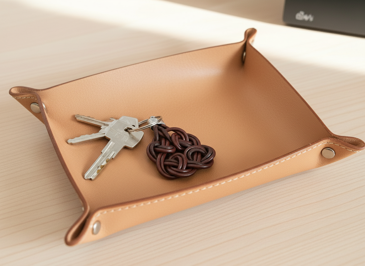 llavero de cuero con nudo celta de la paternidad