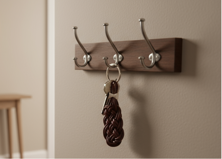 llavero de cuero con nudo celta de la prosperidad