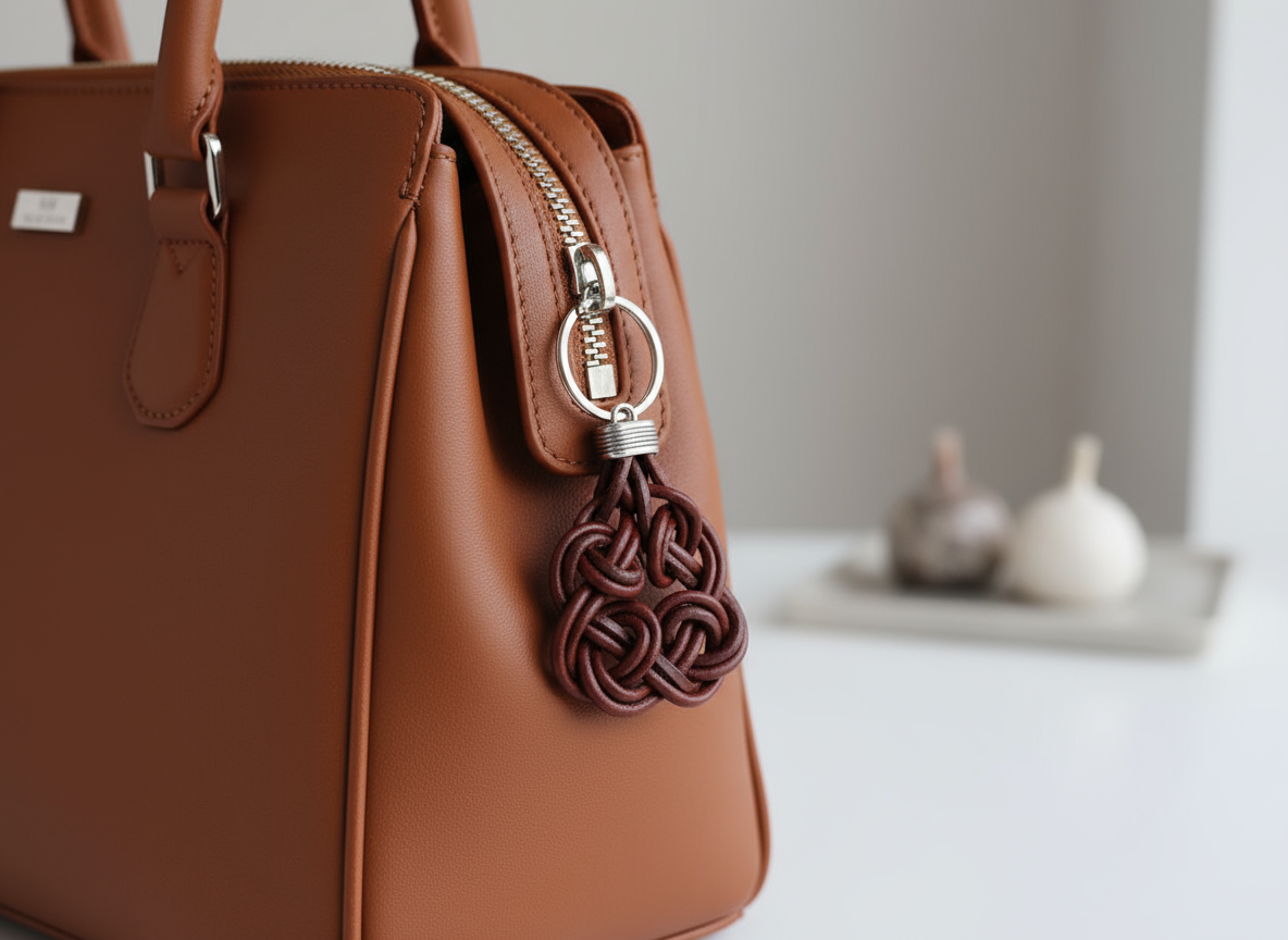 llavero de cuero con nudo celta de la paternidad