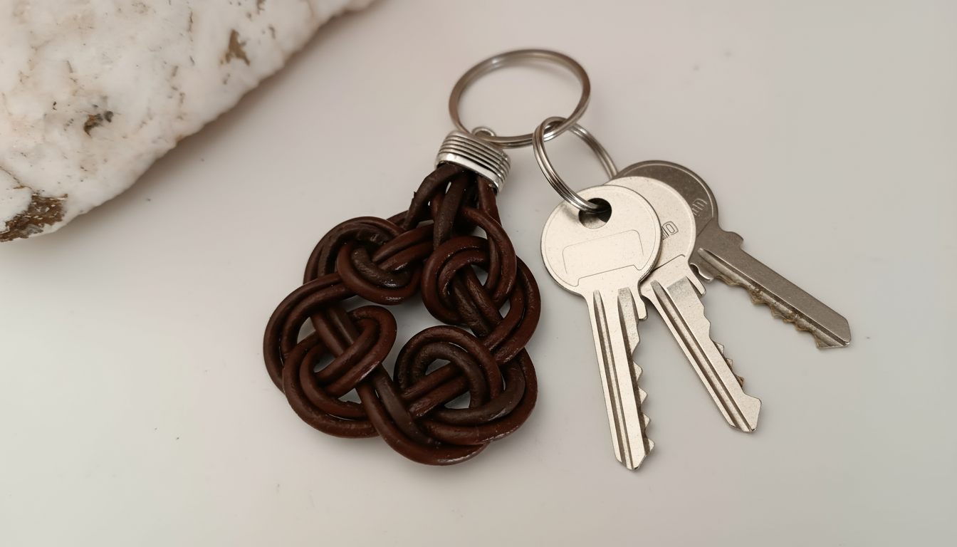 llavero de cuero con nudo celta de la paternidad